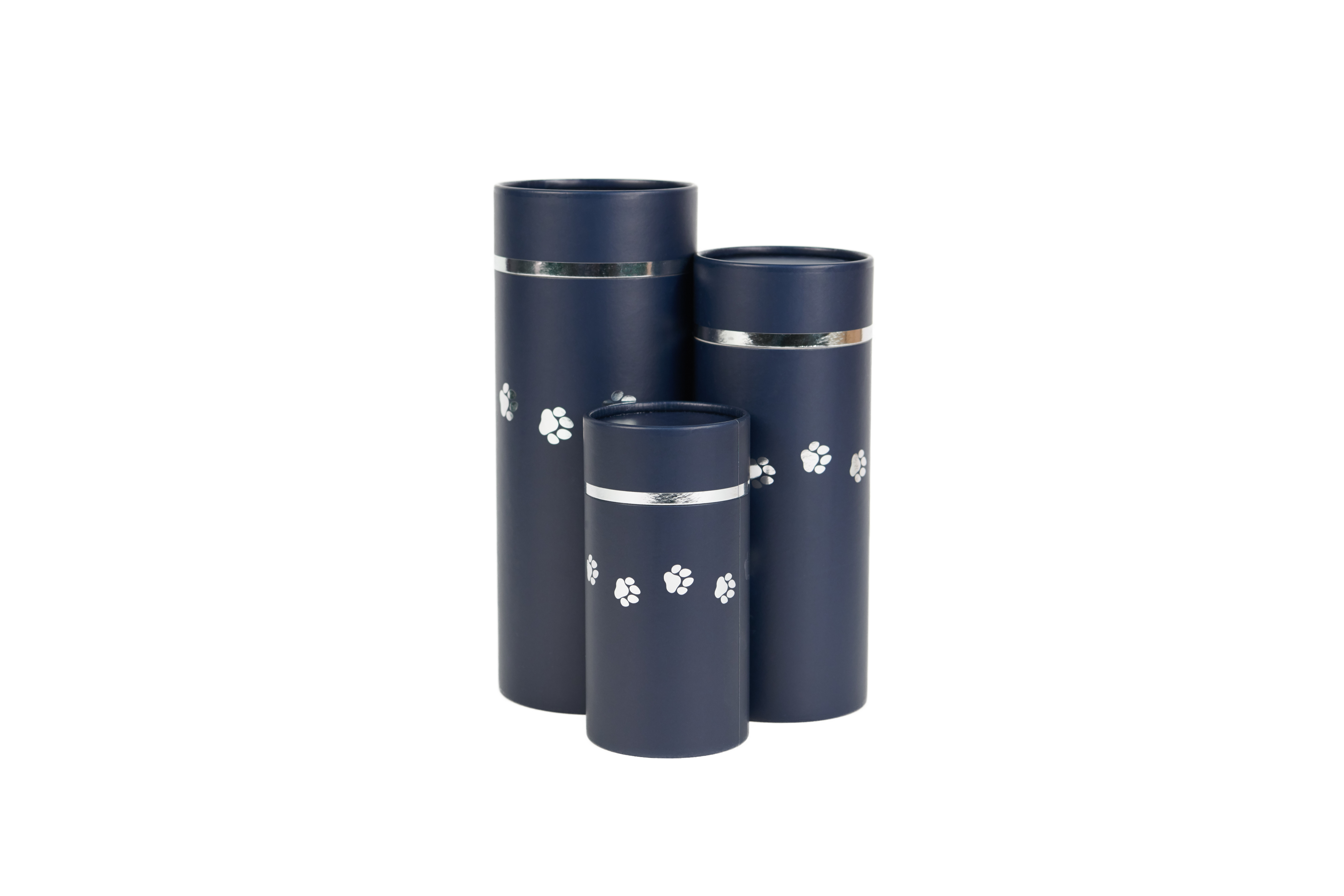 Blue Scattering Tube Urn with Paw Prints Image